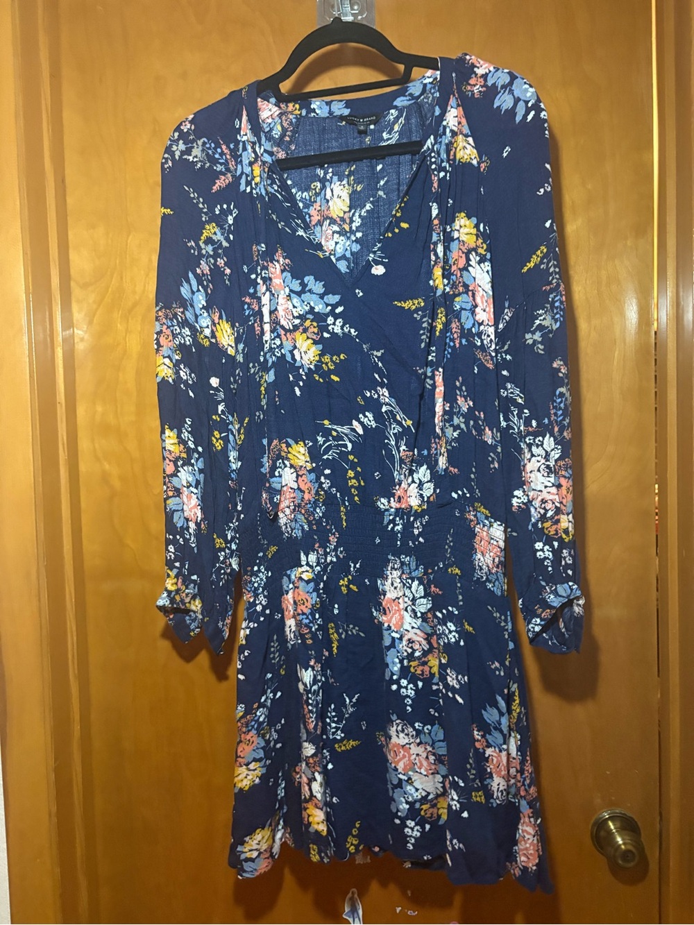 Lucky Brand Navy Floral Long-Sleeve Dress
